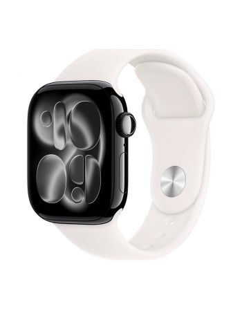 Apple Watch Series 11, 46 mm, Jet Black Aluminum Light Blush Sport Band S/M
