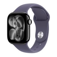 Apple Watch Series 11, 42 mm, Jet Black Aluminum Purple Fog Sport Band S/M