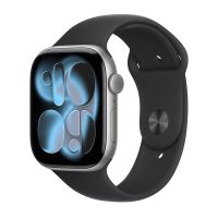 Apple Watch Series 11, 46 mm, Space Gray Aluminum Black Sport Band S/M