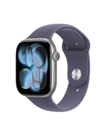 Apple Watch Series 11, 42 mm, Space Gray Aluminum Purple Fog Sport Band S/M