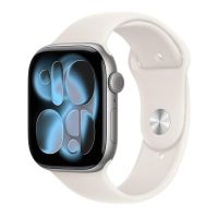 Apple Watch Series 11, 42 mm, Space Gray Aluminum Starlight Sport Band S/M