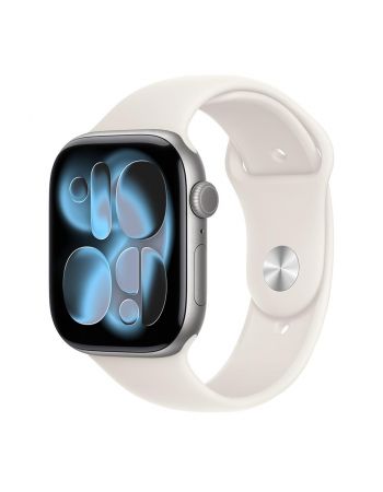 Apple Watch Series 11, 46 mm, Space Gray Aluminum Starlight Sport Band S/M