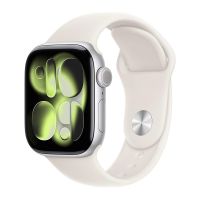 Apple Watch Series 11, 46 mm, Silver Aluminum Starlight Sport Band M/L