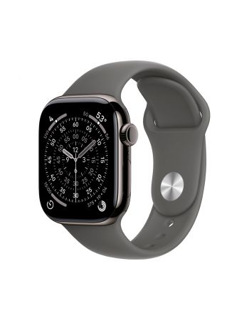 Apple Watch Series 11, 42 mm, Slate Titanium GPS+Cellular, Stone Gray Sport Band S/M