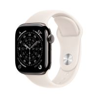 Apple Watch Series 11, 42 mm, Slate Titanium GPS+Cellular, Starlight Sport Band S/M