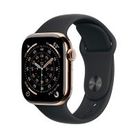 Apple Watch Series 11, 42 mm, Gold Titanium GPS+Cellular, Black Sport Band M/L