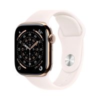 Apple Watch Series 11, 42 mm, Gold Titanium GPS+Cellular, Light Blush Sport Band S/M
