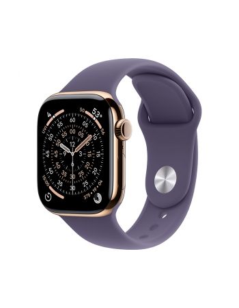 Apple Watch Series 11, 46 mm, Gold Titanium GPS+Cellular, Purple Fog Sport Band M/L