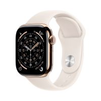 Apple Watch Series 11, 46 mm, Gold Titanium GPS+Cellular, Starlight Sport Band S/M