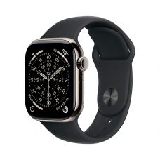 Apple Watch Series 11, 42 mm, Nalural Titanium GPS+Cellular, Black Sport Band M/L