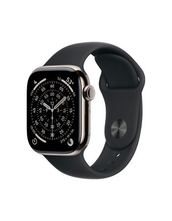 Apple Watch Series 11, 42 mm, Nalural Titanium GPS+Cellular, Black Sport Band M/L