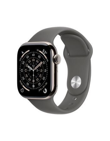Apple Watch Series 11, 46 mm, Nalural Titanium GPS+Cellular, Stone Gray Sport Band S/M