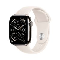 Apple Watch Series 11, 42 mm, Nalural Titanium GPS+Cellular, Starlight Sport Band S/M