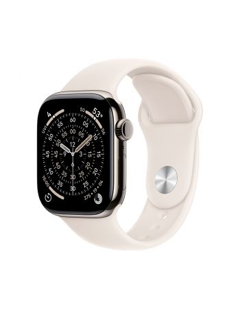 Apple Watch Series 11, 46 mm, Nalural Titanium GPS+Cellular, Starlight Sport Band S/M