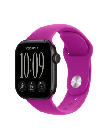 Apple Watch Series 12, 42 mm, Black Aluminum Magenta Sport Band S/M