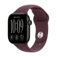 Apple Watch Series 12, 42 mm, Black Aluminum Burgundy Sport Band S/M