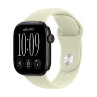 Apple Watch Series 12, 42 mm, Black Aluminum Pale Succulent Sport Band S/M