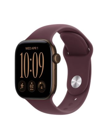 Apple Watch Series 12, 42 mm, Dark Bronze Aluminum Burgundy Sport Band S/M