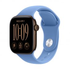 Apple Watch Series 12, 42 mm, Dark Bronze Aluminum Wildflower Blue Sport Band S/M