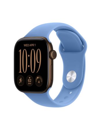 Apple Watch Series 12, 42 mm, Dark Bronze Aluminum Wildflower Blue Sport Band S/M