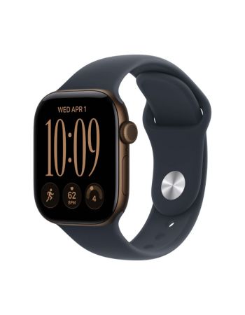 Apple Watch Series 12, 42 mm, Dark Bronze Aluminum Navy Blue Sport Band S/M