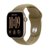 Apple Watch Series 12, 42 mm, Light Gold Aluminum Olive Sport Band S/M