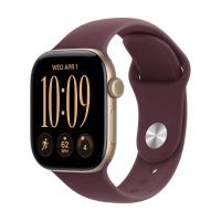 Apple Watch Series 12, 46 mm, Light Gold Aluminum Burgundy Sport Band S/M