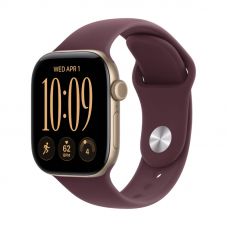 Apple Watch Series 12, 42 mm, Light Gold Aluminum Burgundy Sport Band S/M