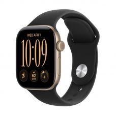 Apple Watch Series 12, 42 mm, Light Gold Aluminum Black Sport Band S/M
