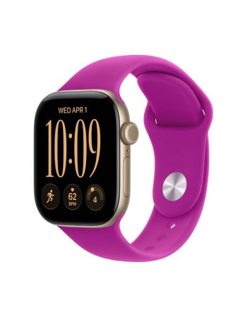 Apple Watch Series 12, 42 mm, Light Gold Aluminum Magenta Sport Band S/M