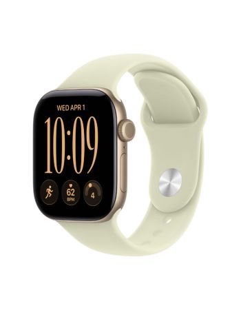 Apple Watch Series 12, 42 mm, Light Gold Aluminum Pale Succulent Sport Band S/M