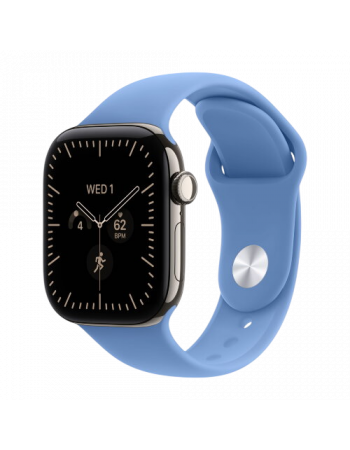 Apple Watch Series 12, 42 mm, Natural Titanium GPS+Cellular Wildflower Blue Sport Band M/L