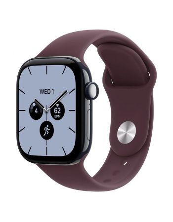 Apple Watch Series 12, 42 mm, Night Blue Ceramic GPS+Cellular Burgundy Sport Band S/M