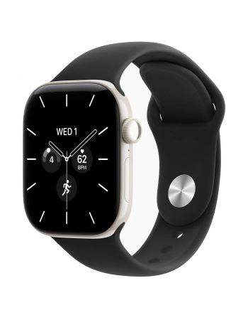 Apple Watch Series 12, 46 mm, Pearl White Ceramic GPS+Cellular Black Sport Band S/M