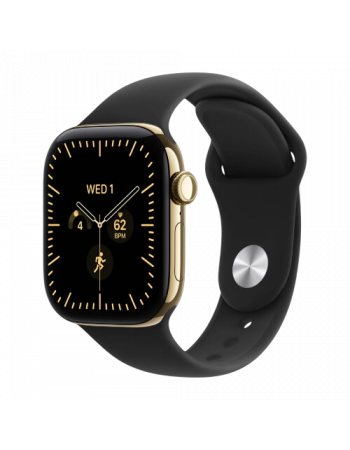 Apple Watch Series 12, 42 mm, Radiant Gold Titanium GPS+Cellular Black Sport Band S/M