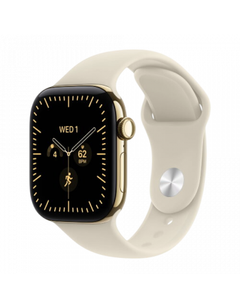 Apple Watch Series 12, 42 mm, Radiant Gold Titanium GPS+Cellular Sand Sport Band S/M
