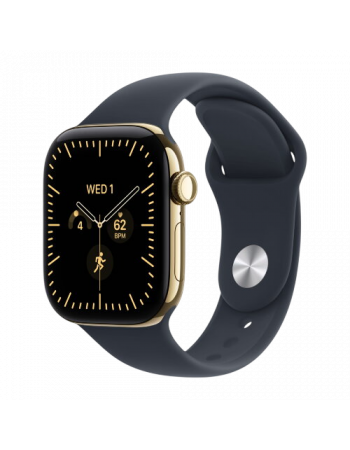 Apple Watch Series 12, 42 mm, Radiant Gold Titanium GPS+Cellular Navy Blue Sport Band S/M