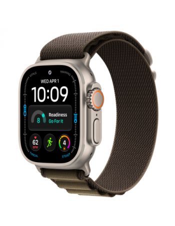 Apple Watch Ultra 4, 49 мм, Natural Titanium Dark Olive Alpine Loop S/M