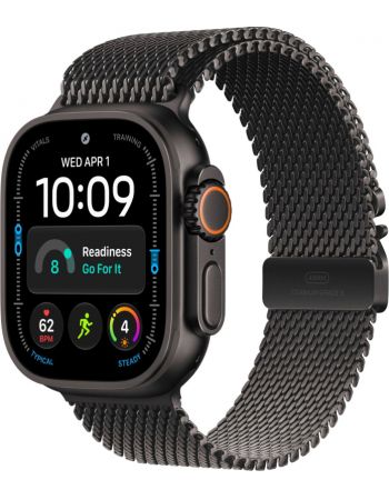 Apple Watch Ultra 4, 49 мм, Black Titanium Black Milanese Loop S