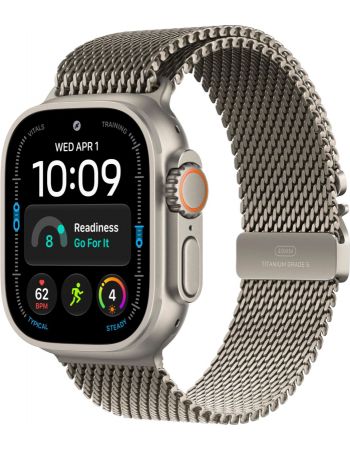 Apple Watch Ultra 4, 49 мм, Natural Titanium Natural Milanese Loop L