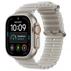 Apple Watch Ultra 4, 49 мм, Natural Titanium Translucent Gray Ocean Band M/L