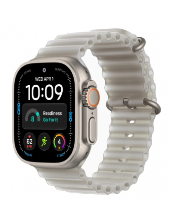 Apple Watch Ultra 4, 49 мм, Natural Titanium Translucent Gray Ocean Band S/M