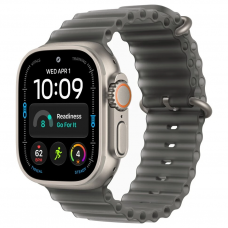 Apple Watch Ultra 4, 49 мм, Natural Titanium Translucent Black Ocean Band M/L