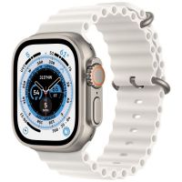 Apple Watch Ultra GPS + Cellular, 49 мм, корпус из титана, ремешок Ocean белого цвета