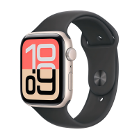 Apple Watch SE 3 40 mm, Starlight Aluminum Black Sport Band (S/M)