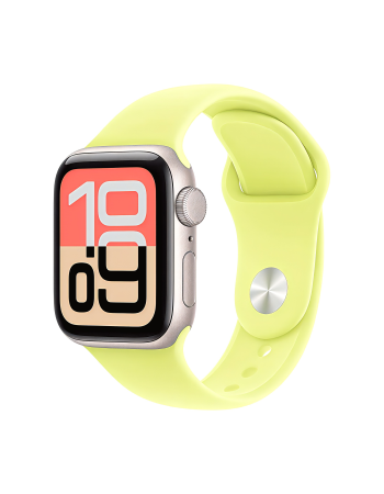 Apple Watch SE 3 40 mm, Starlight Aluminum Neon Yellow Sport Band (M/L)