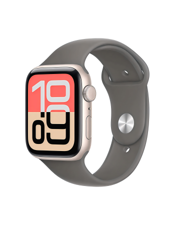 Apple Watch SE 3 44 mm, Starlight Aluminum Stone Gray Sport Band (S/M)
