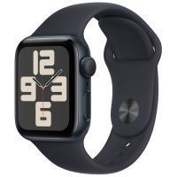 Apple Watch SE 2, 44 мм, корпус из алюминия цвета «тёмная ночь», спортивный ремешок цвета «тёмная ночь», GPS + Cellular, S/M