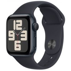 Apple Watch SE 2, 40 мм, корпус из алюминия цвета «тёмная ночь», спортивный ремешок цвета «тёмная ночь», GPS + Cellular, M/L