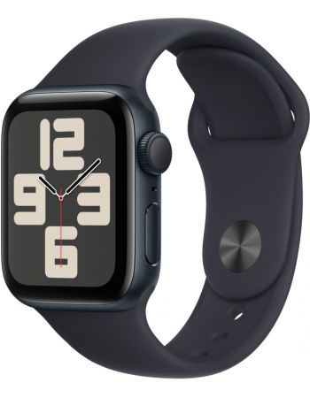 Apple Watch SE 2, 44 мм, корпус из алюминия цвета «тёмная ночь», спортивный ремешок цвета «тёмная ночь», GPS + Cellular, M/L